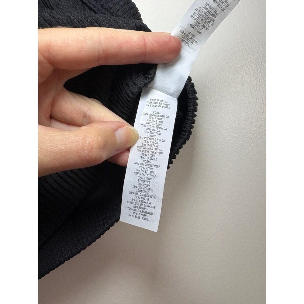 Aerie High Neck Ribbed Crop Top Small Black Seamless Sleeveless Tank 54485 - Picture 3 of 5